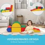 Mjuka Byggklossar Skumblock Flerfärgad av Konstläder och EPE för Barn 1-3 År Set med 5 Jätte Byggklossar Säker Lek