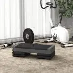 Aerobic Stepper Stegbräda Höjdjusterbar Grå av Plast för Hemmagym och Fitness Halkfri Träningsbräda 10,5-20,5 cm