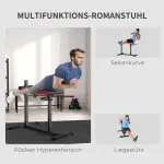 Träningsbänk Curlbank Svart av Konstläder och Stål för Styrketräning Justerbar Sits Biceps Triceps Maskin