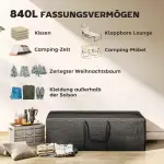 Förvaringsväska Bärväska Svart av 600D Oxford Tyg för Camping och Resor Vattentät med UV-Skydd 840 l 175 x 80 x 60 cm