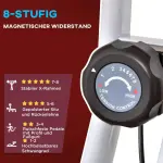 Motionscykel med Magnetiskt Motstånd, Justerbar Träningscykel med 8 Nivåer, Kompakt Fitnesscykel för Hemmaträning, Röd/Vit, 43 x 97 x 109 cm