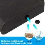 Paraplyvikt 4-Pack Paraplyställ Kan Fyllas med 80 Kg Vatten eller 120 Kg Sand HDPE Svart 100 X 100 X 9,5 Cm