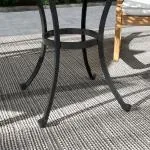 Sidobord Trädgårdsbord Svart av Aluminium för Terrass och Trädgård Kvadratiskt Bord Tål Väder och Vind Lastkapacitet 50 kg 60 x 60 cm