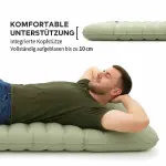 Liggunderlag Luftmadrass Grön av Nylon och TPU för Utomhusäventyr Vattenavvisande med Fotpump och Bärväska 80 kg