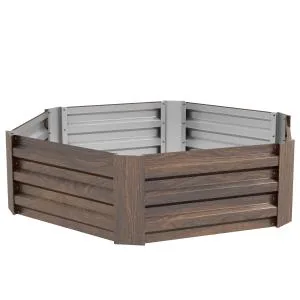 Odlingskrage för Trädgård och Balkong med Väderbeständig Yta och Öppen Botten Hållbar och Stabil Mörkbrun Metall 113 x 98 x 30 cm