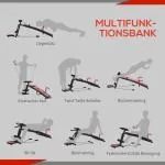 Sit Up Bench Justerbar Magtränare Träningsbänk Vadderad upp till 120 Kg för Effektiv Magträning Röd Svart 166 X 53 X 52-60 Cm