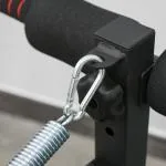 Sit Up Bench Buktränare Justerbar och Hopfällbar Multifunktionell Träningsbänk med Träningslinor upp till 110 Kg Stål Svart Röd