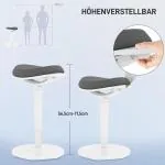 Kontorspall Pendelpall Grå av Mesh och Metall för Kontoret Ergonomisk Snurrstol Höjdjusterbar Bekvämt Arbete