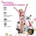 Elmotorcykel Barnmotorcykel Vit av Plast och Metall för Barn 3-6 År 6V Fordon med Träningshjul och MP3 3 km/h