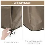 Skyddsöverdrag för Trädgårdsmöbler Hållbar Beige Oxford för Vinterförvaring och Vattentätt Skydd mot Väder och Vind 275 x 205 x 90 cm