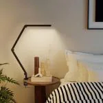 Skrivbordslampa med Klämfäste Svart Metall och Plast för Kontor LED Arbetslampa med Justerbar Arm och Ljusstyrka Ögonvänlig Belysning Modern Design