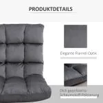 Golvstol Golvfåtölj Grå av Metall och Skum för Avkoppling 3-i-1 Fällbart Ryggstöd med 13 Lägen Sittdyna Bekväm 55 x 71 x 53,5 cm