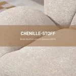 Fåtölj Roterbar Gräddvit Tyg och Stål för Vardagsrum Rund Snurrfåtölj med Mjuk Stoppning Modern Design Bekväm 75 cm