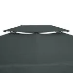 Ersättningstak till Paviljong, Vattenavvisande Takduk i Polyester, Ger nytt liv åt din Trädgårdspaviljong, Mörkgrå, 3 x 4 m