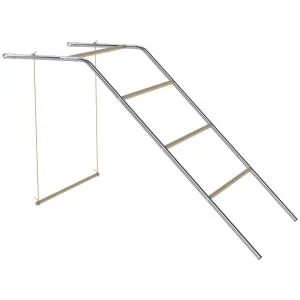 Lekställning för Höns Justerbar Silver och Naturfärgad Trä för Hönshus Aktivitetsleksak med Gunga och Sittpinnar 82x150x110 cm