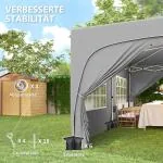 Lusthus Paviljong Pop-Up Partytält Ljusgrå av Polyester och Metall för Trädgård och Camping Vintertätt Tält med 6 Sidopaneler 3 x 6 m