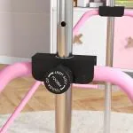 Gymnastikstång Barnstång Rosa av Stål för Inomhusbruk 5-Stegs Höjdjusterbar Horisontell Stång med Ringar 50 kg