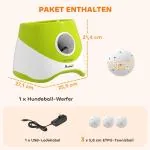 Bollkastare Automatisk Grön Plast för Hundar Interaktiv Leksak med 3 Bollar och Justerbart Kastavstånd Rolig Träning och Aktivitet