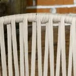 Uteplatsstolar i Boho-stil, Set om 2, Sittkuddar, Tvättbart Överdrag, Metallram, Beige