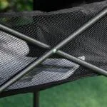 Hopfällbart Campingbord i Aluminium, Lättviktigt Picknickbord med Nätpåse, Portabelt Bord för Utflykt, Svart, 70 x 70 x 69 cm