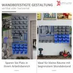 Verktygstavla i Metall med Hål, Praktisk Verktygshållare för Ordning i Garaget, Robust Förvaringssystem för Verkstad, Blå/Grå