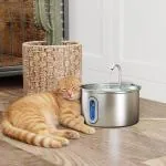 Kattfontän 2.5 L och Vattenfontän för Katter med Tyst Pump och Aktivt Kolfilter Hållbar och Säker Vit Plast 19.4 x 19.4 x 18.7 cm