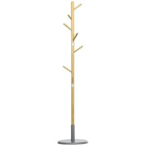 Klädställ Fristående Klädhängare Svart av Metall för Hallar och Entréer med 8 Klädkrokar för Jackor och Hattar Snygg Design 176 cm