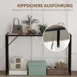 Konsolbord Hallbord Brun av Trä och Stål för Hall och Entré Sidobord i Industriell Stil 120 x 35 x 75 cm