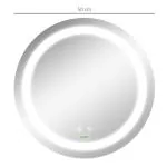 Kleankin Badrumsspegel LED Spegel Silver av Glas för Modernt Badrum Rund Spegel med Touchfunktion och Anti-Fog Ø 50 cm