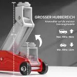 Hydraulisk Domkraft för Bil och SUV med Överbelastningsskydd för Garage Hållbar och Stabil Röd Stål 2 t 120–300 mm