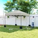 Lusthus Paviljong Pop-Up Partytält Krämvit av Polyester och Metall för Camping och Trädgård Vintertätt Tält med Väska 3 x 3 m
