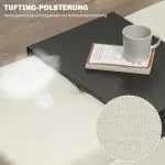 Bänk Förvaringsbänk Krämvit av Skum och Tyg för Sovrum och Hall Stoppad Sängbänk med Förvaring 107 x 50 x 44 cm