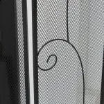 Eldstadsgaller Gnistskydd Svart av Metall för Eldstad och Ugn 3 Paneler Fällbart Skyddsgaller Säkert Eldstadsområde 132,5 x 76,5 cm
