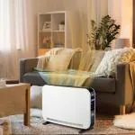 Värmefläkt med LED-Ljus, Elektrisk Kamin med Timer och 3 Värmelägen, Skapar Mysig Stämning, Vit, 60 x 18,5 x 39,5 cm, 2180 W