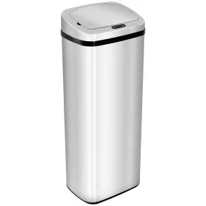 Automatisk Soptunna med Sensor Rostfritt Stål Beröringsfri Avfallshantering Silver 50 L