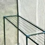 Växthus Stabil Grön Stål för Trädgård och Odling med Fyra Hyllplan och Dörr i PE-Plast Robust Konstruktion för Plantor 120 x 186 x 190 cm