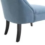TV-Fåtölj i Blått Linnetyg, Bekväm Relaxstol med Ryggkudde och Träben, Elegant Vilostol för Vardagsrum, Blå, 52,5 x 69 x 77 cm