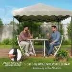 Lusthus Paviljong Pop-Up Partytält Krämvit av Polyester och Metall för Camping och Trädgård Vintertätt Tält med Väska 3 x 3 m