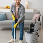 Städvagn Torkvagn Grå av Plast och Metall för Rengöring 36 l Vagn med Vridanordning Effektiv 54 x 41 x 91,5 cm