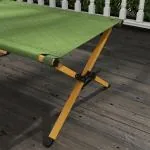 Solstol Trädgårdssäng Mörkgrön av Oxford Tyg och Metall för Trädgård och Balkong Hopfällbar Relaxsäng med Sidficka 196 x 64 x 45 cm
