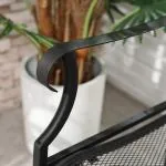 Trädgårdsbänk i Metall 2 Personer, Robust Parkbänk med Ryggstöd, Väderbeständig Utemöbel för Trädgård, Svart, 113 x 58 x 98 cm