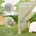 Lusthus Partytält Pop-Up Paviljong Krämvit av Polyester och Metall för Trädgård och Camping Vintertätt Tält med 4 Sidopaneler 2,5 x 2,5 m