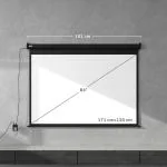 Projektorduk för Hemmabio och Presentationer med Väggmontering Hållbar och Ergonomisk Svart Tyg och Metall 84 tum 171 x 130 cm
