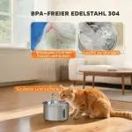 Kattfontän 2.5 L och Vattenfontän för Katter med Tyst Pump och Aktivt Kolfilter Hållbar och Säker Vit Plast 19.4 x 19.4 x 18.7 cm