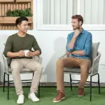 Uteplatsstolar i Boho-stil, Set om 2, Sittkuddar, Tvättbart Överdrag, Metallram, Beige