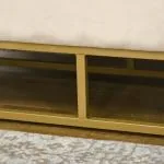 Bänk med Förvaringsutrymme Beige av Sammetslook och Stål för Hall och Vardagsrum Stoppad Bänk med Gångjärnslock 110 x 44 x 49 cm