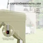 Lusthus Partytält Pop-Up Paviljong Krämvit av Polyester och Metall för Trädgård och Camping Vintertätt Tält med 4 Sidopaneler 2,5 x 2,5 m