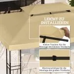 Paviljontak Prisvärd Beige för Paviljong som Vattenavvisande Reservtak med Dubbeltak för Trädgård och Altan 3 x 4 m