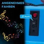 Barnbil Elbil 12V Stötfångare med Fjärrkontroll Blå av Plast för Barn 3-5 År Fordon med Musik och Ljus 360° Rotation 1,5-3 km/h