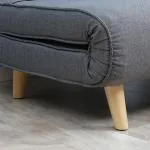 Bäddfåtölj i Skandinavisk Stil, Hopfällbar Enkelsoffa med Justerbart Ryggstöd, Bekväm Gästsäng för Små Utrymmen, Grå, 95 x 95 x 80 cm